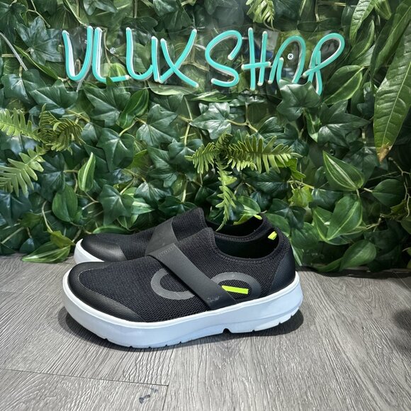 Oofos OOmg eeZee Low Mesh Mens 8 Women 9.6 Black Shoes Slip On Recovery main image 6